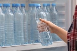 Bottled Water on a Shelf